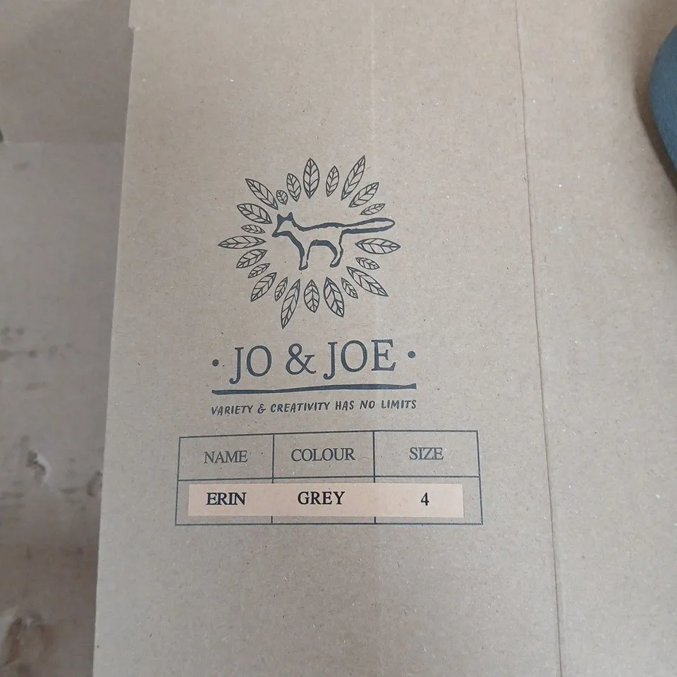 JO & JOE ERIN GREY SLIPPERS – WOMEN’S, UK 4, GREY FAUX FUR