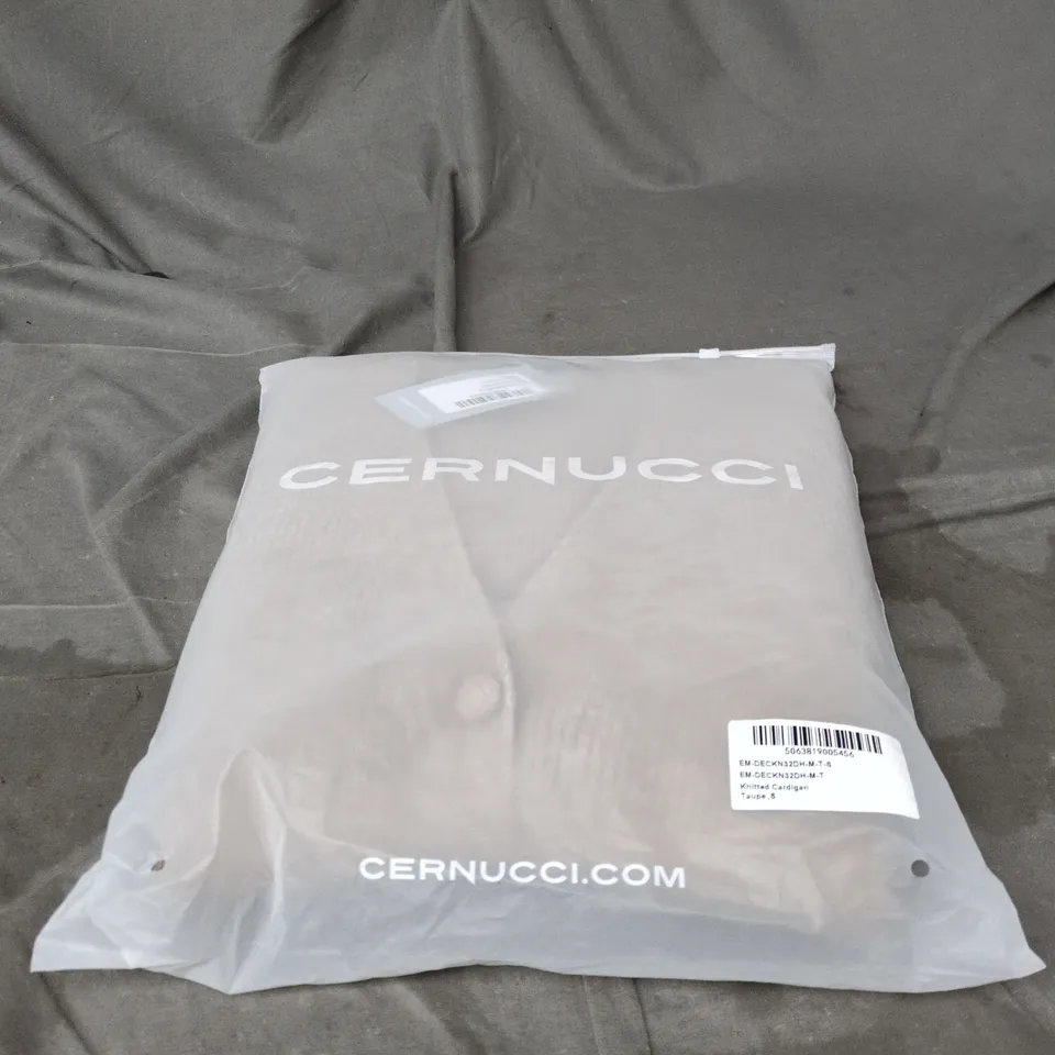 CERNUCCI KNITTED CARDIGAN TAUPE SMALL BAGGED