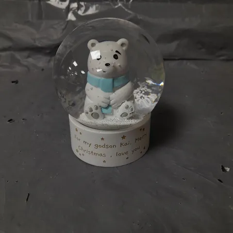 PERSONALISED POLAR BEAR SNOW GLOBE - KAI