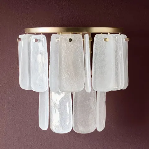 BOXED DANETTI ESTELLE WHITE GLASS WALL LIGHT