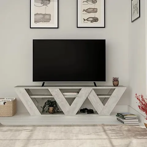 BOXED RALLA TV STAND - ANCIENT WHITE