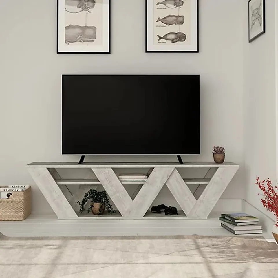 BOXED RALLA TV STAND - ANCIENT WHITE