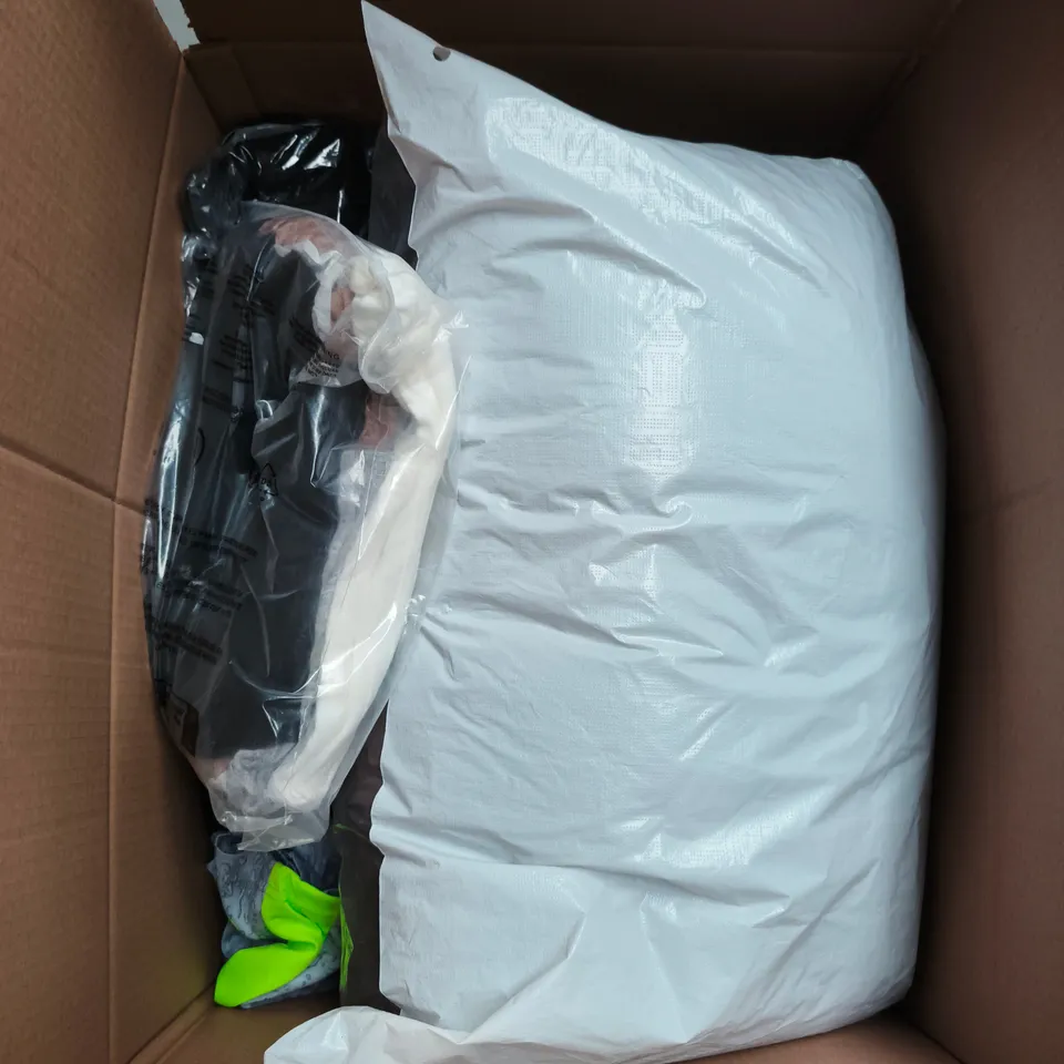 LARGE BOX OF APPROXIMATELY 25 ASSORTED CLOTHING ITEMS IN VARIOUS COLOURS, STYLES AND SIZES - COLLECTION ONLY