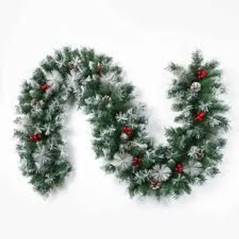 BOXED NEO 2M ARTIFICIAL GREEN CHRISTMAS GARLAND HOLIDAY DECORATION REUSABLE FESTIVE WREATH