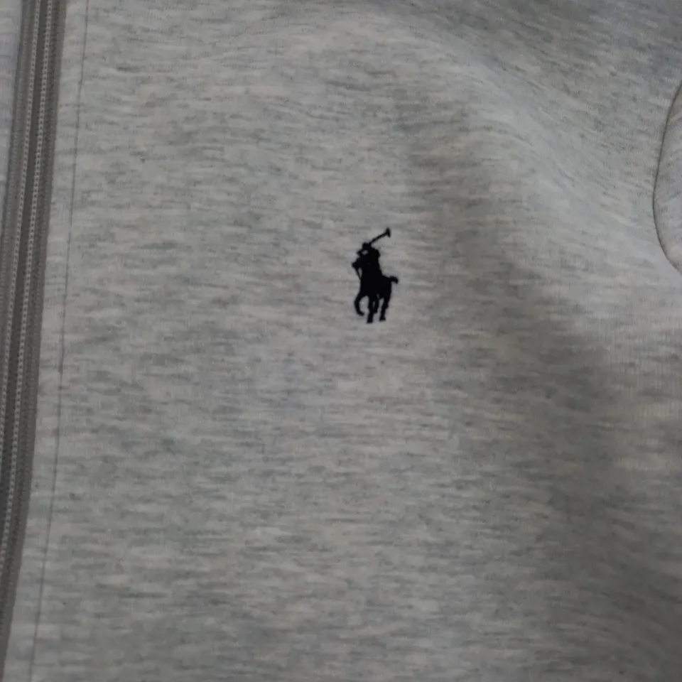 POLO RALPH LAUREN LONG SLEEVE HOODIE IN LIGHT GREY - MEDIUM