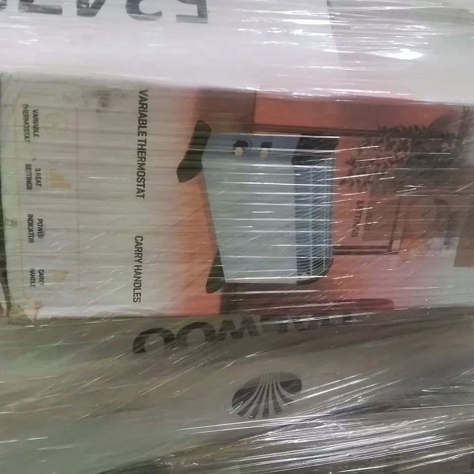 PALLET CONTAINING VARIOUS ELECTRICAL ITEMS AND HOUSEHOLD PRODUCTS TO INCLUDE:2000W CONVECTOR HEATER,KARAOKE MACHINE,1500W MULTI COOKER
