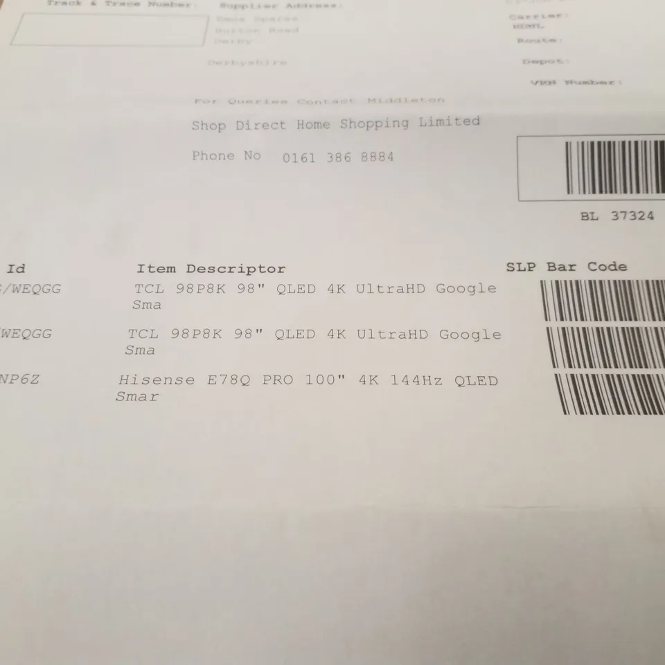PALLET CONTAINING 3 DAMAGED TVS
