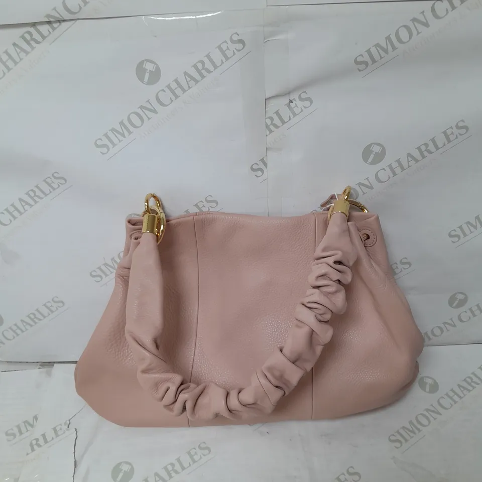 RADLEY LONDON LEATHER HANDBAG IN BLUSH PINK WITH GOLD DETAILS