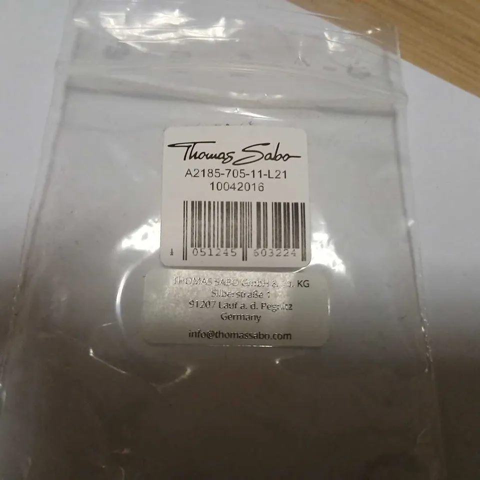 THOMAS SABO BLACK BEAD BRACELET WITH SILVER CHARM