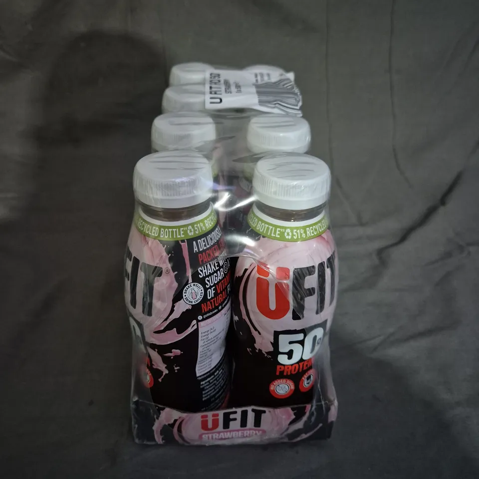 PACK OF 8 UFIT HIGH PROTEIN MILKSHAKES - STRAWBERRY