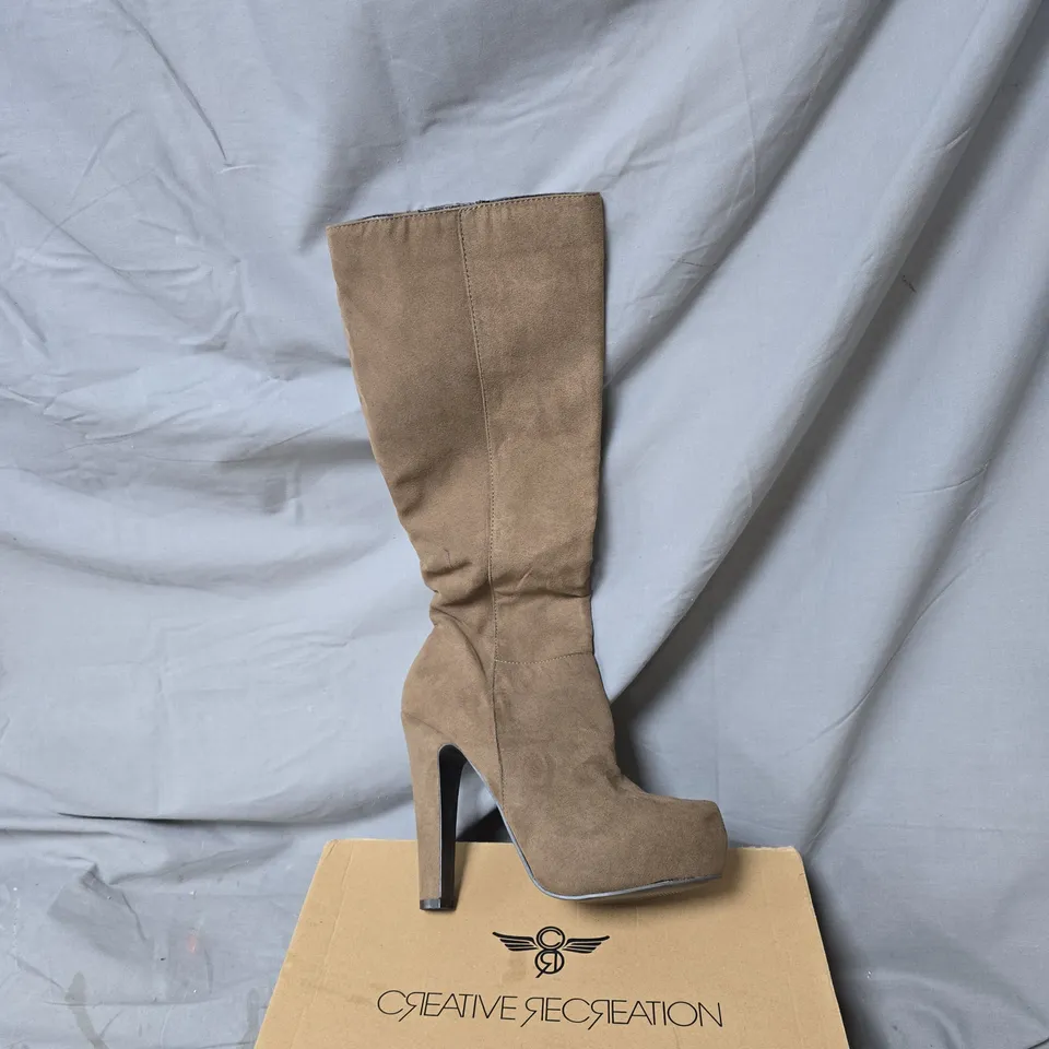 PRIMADONNA COLLECTION WOMEN'S SUEDE KNEE-HIGH BOOT, TAUPE SIZE 36