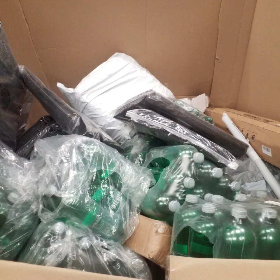 PALLET CONTAINING ASSORTED PRODUCTS INCLUDING FONTEVIVA WATER, FIREPROOF DOCUMENT BAGS ; CHAIR MAT FOR CARPETS