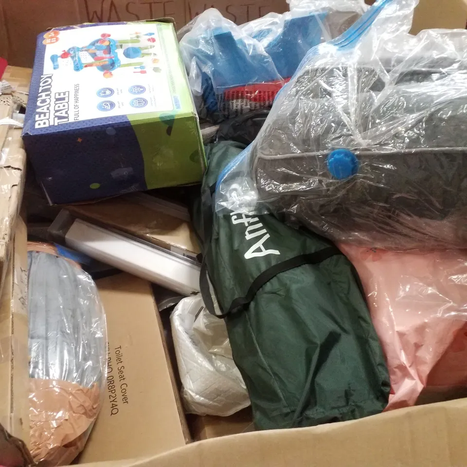PALLET CONTAINING ASSORTED PRODUCTS INCLUDING OFFICE CHAIR, BABY HIGH CHAIR, UMBRELLA, TOILET SEAT & ROLLER BLINDS 