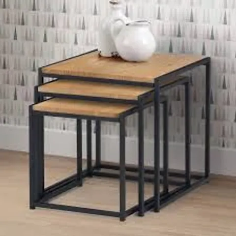 BOXED JULIAN BOWEN TRIBECA NEST OF 3 TABLES - EURO OAK (1 BOX)