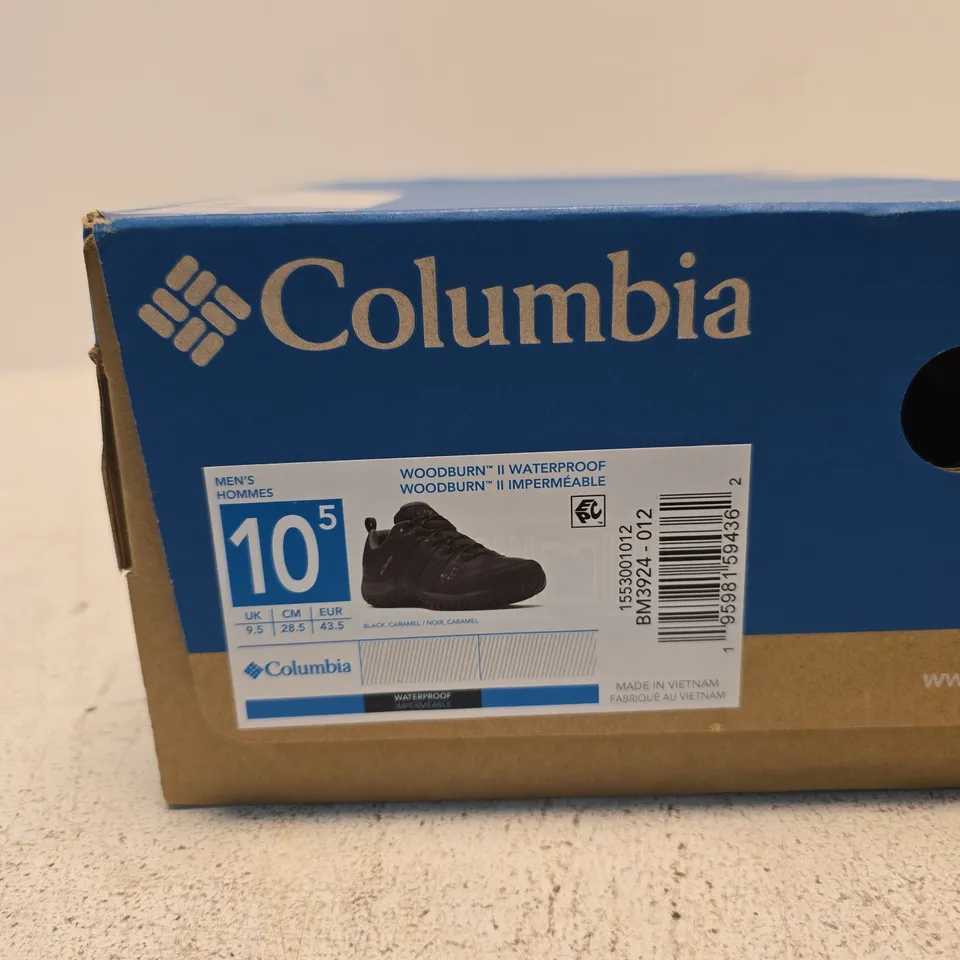 COLUMBIA MEN’S WOODBURN WATERPROOF HIKING SHOES – BLACK, UK 9.5