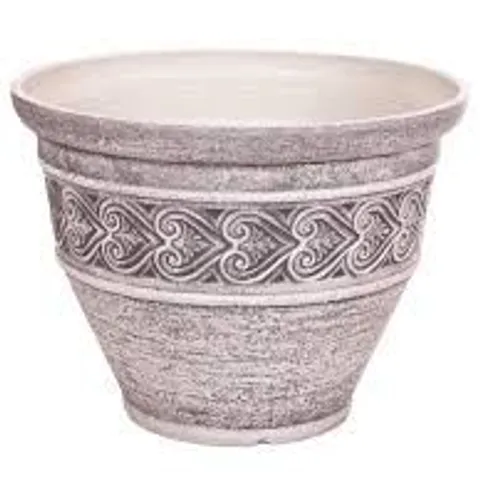 YOU GARDEN PAIR HEART 40CM WASHED GRANITE PLANTER