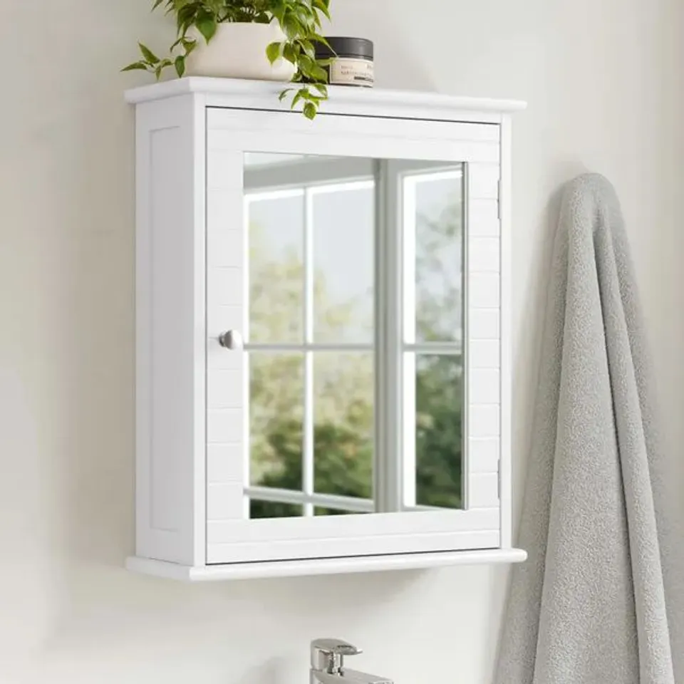 BOXED NAUTICAL MIRROR CABINET - WHITE (1 BOX)