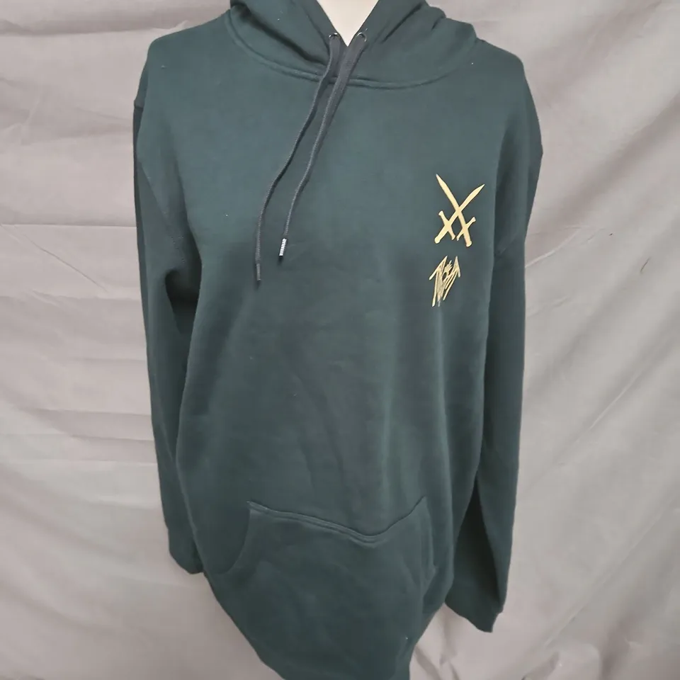 SLEEP TOKEN BACK PRINT HOODIE IN DARK GREEN SIZE XL