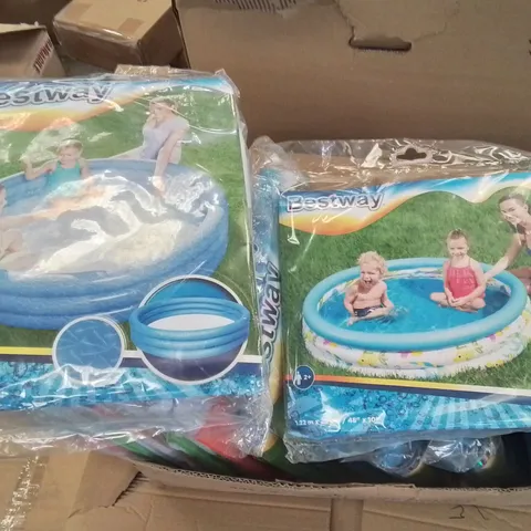 BOX CONTAINING APPROXIMATELY 12 BRAND NEW BESTWAY INFLATABLE SWIMMING POOLS