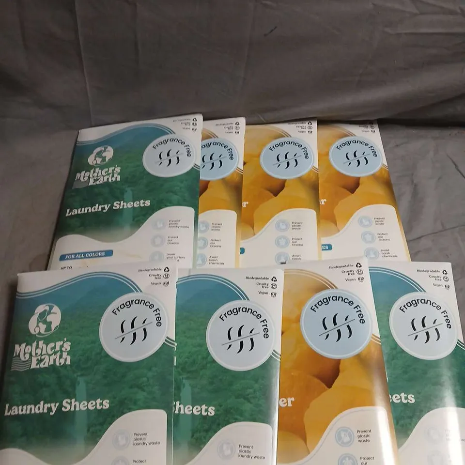 8 X MOTHER'S EARTH FRAGRANCE FREE LAUNDRY & DISHWASHER SHEETS - 30 SHEETS PER PACK 
