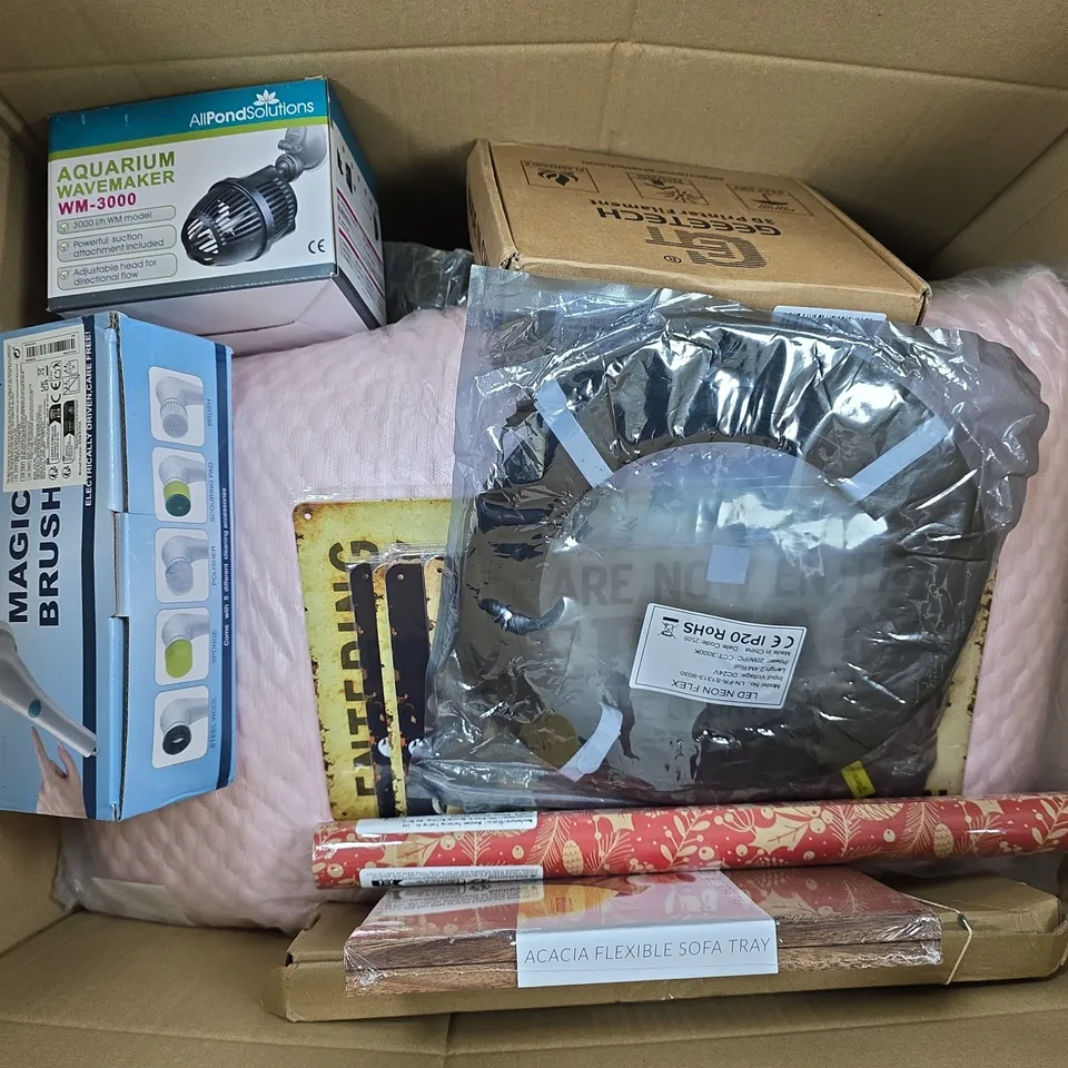 APPROXIMATELY 20 ASSORTED HOUSEHOLD PRODUCTS TO INCLUDE GEEETECH 3D PRINTER FILAMENT, AQUARIUM WAVEMAKER, ACACIA FLEXIBLE SOFA TRAY, ETC - COLLECTION ONLY