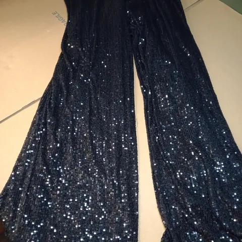 VILA BLACK/SEQUIN CURVE TROUSERS