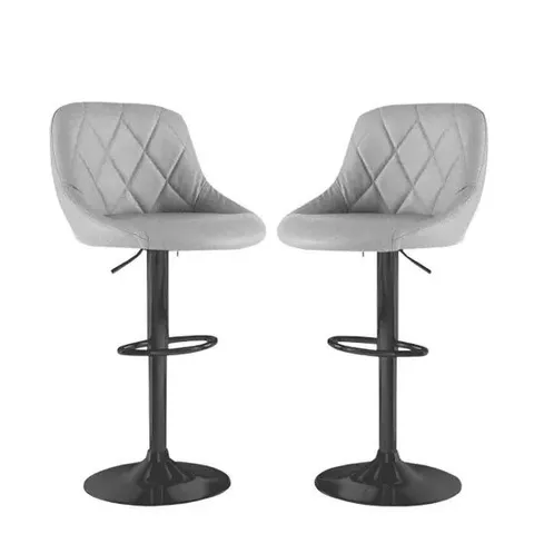 BOXED SET OF 2 NEO MADRID BLACK FABRIC BAR STOOLS (1 BOX)