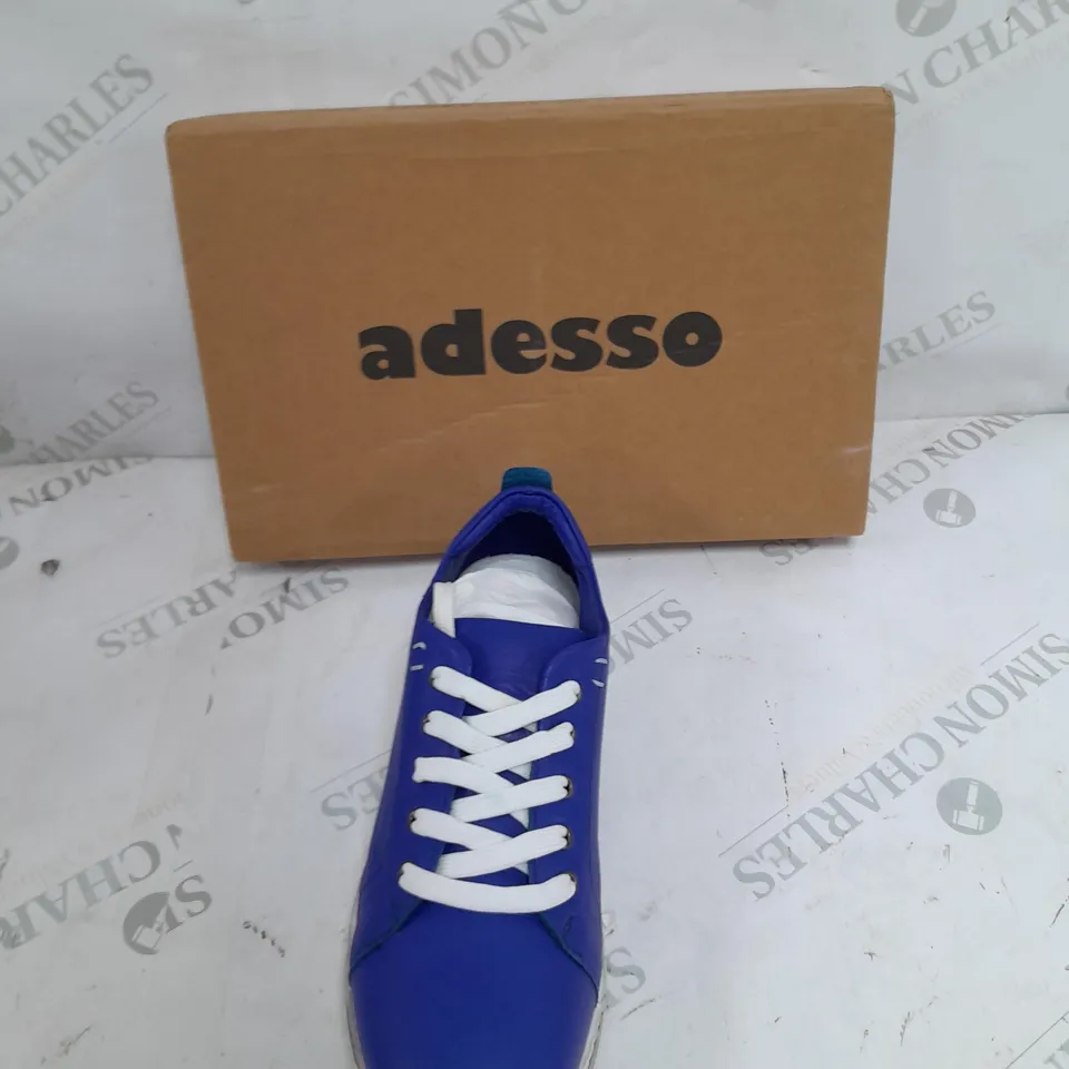 BOXED ADESSO ELECTRIC BLUE LACED TRAINER SIZE 6