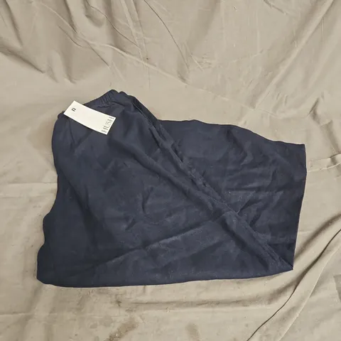 HUSH MELISSA LINEN BLEND WIDE LEG TROUSERS IN NAVY SIZE 12
