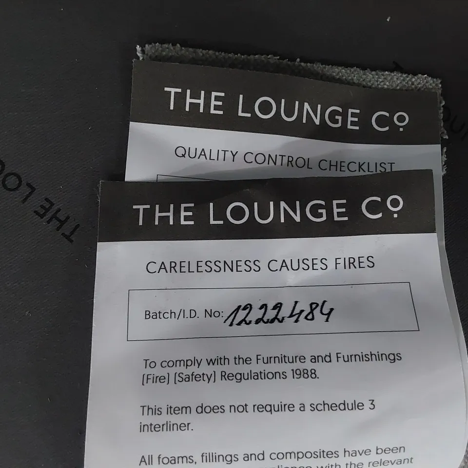 QUALITY BRITISH MADE LOUNGE Co TWO SEATER SOFA WITH BOLSTER CUSHIONS GREY PLUSH FABRIC 