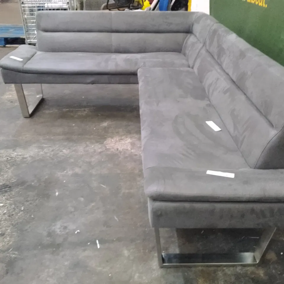 CORNER BENCH (2 PARTS) - GREY FABRIC 