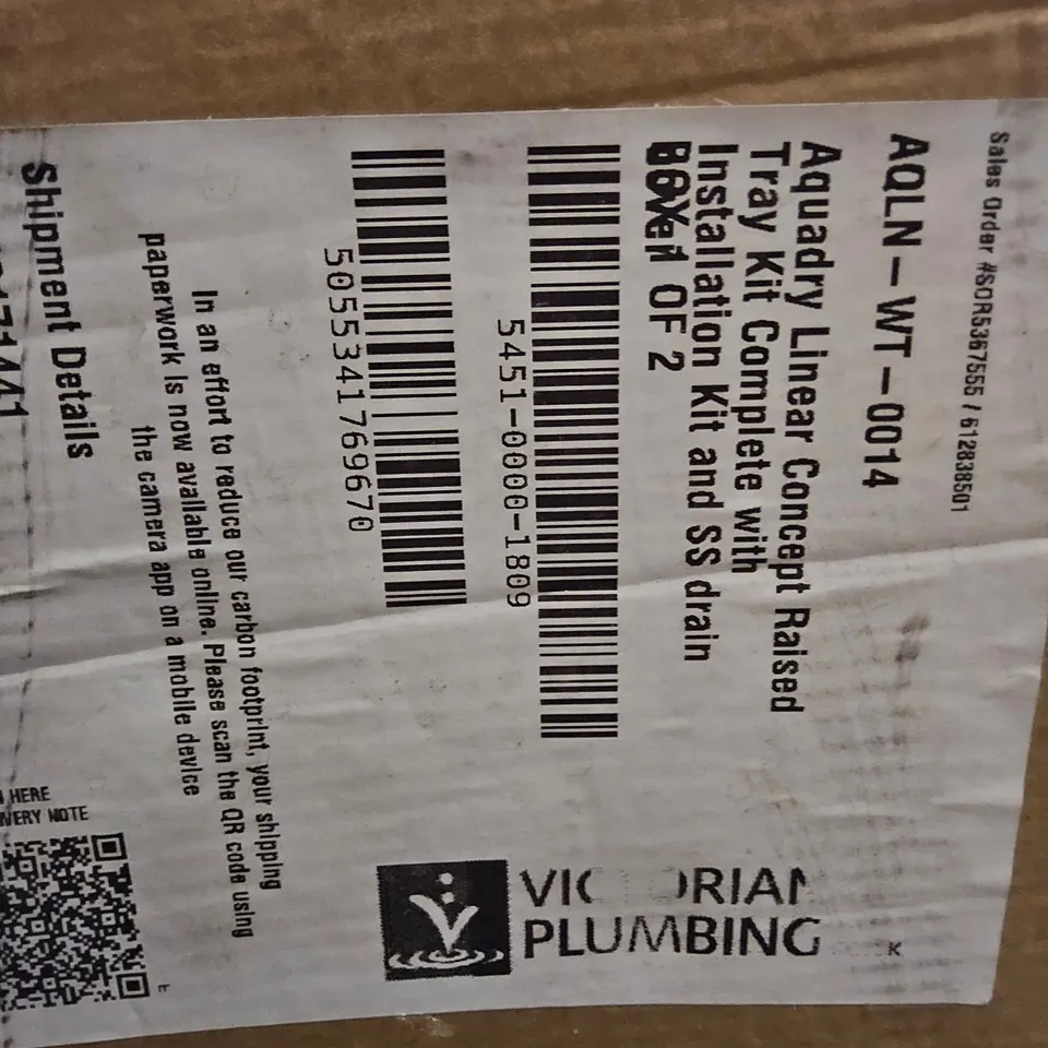 THREE BOXES OF AQUADRY LINEAR CONCEPT RAISED SHOWER TRAY KIT PARTS