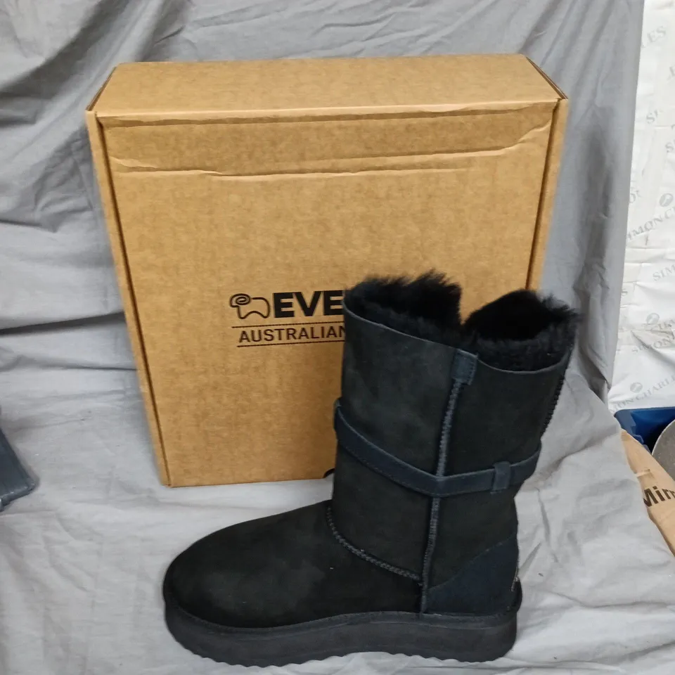 EVERAU BLACK FUR-LINED WOMEN'S WINTER BOOTS – UK  9