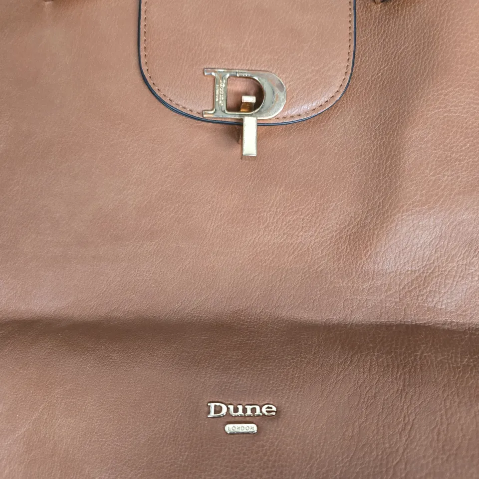 DUNE LONDON BROWN LEATHER HANDBAG – SATCHEL WITH GOLD HARDWARE