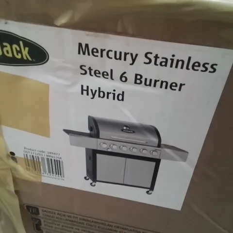 BOXED OUTBACK MERCURY STAINLESS STEEL 6 BURNER HYBRID BBQ