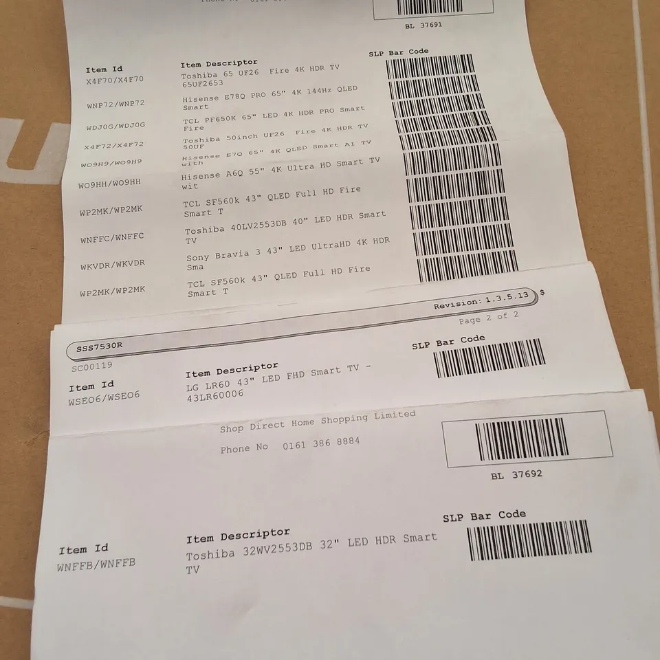 PALLET CONTAINING 12 ASSORTED DAMAGED TVS