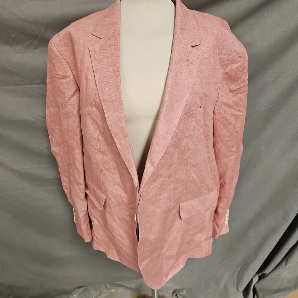 HACKETT LINEN DELAVE HOPSACK JACKET IN PINK SIZE 48R