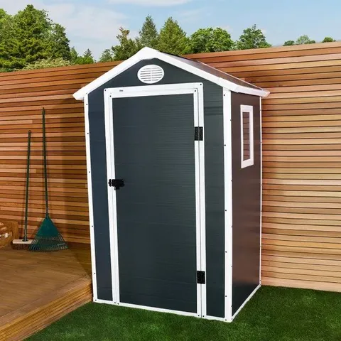 BOXED PLASTIC STORAGE SHED 4.4FT X 3.4FT