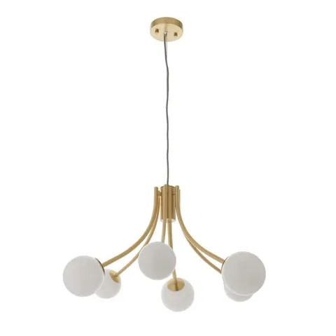 BOXED PAGAZZI LIGHTING BLOOM 6 LIGHT CEILING LIGHT H 14CM X W 70CM X D 38CM