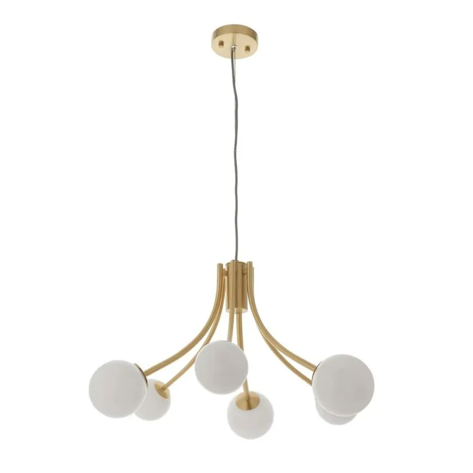 BOXED PAGAZZI LIGHTING BLOOM 6 LIGHT CEILING LIGHT H 14CM X W 70CM X D 38CM
