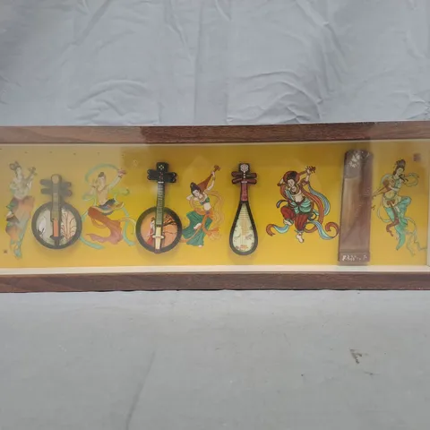 FRAMED CHINESE-STYLE WALL ART PRINT WITH TRADITIONAL INSTRUMENTS – MAGNET SERIES (DUNHUANG)