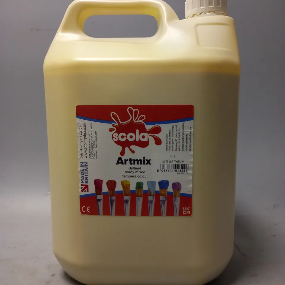 SCOLA ARTMIX READY MIXED PAINT IN BRILLIANT YELLOW (5L) - COLLECTION ONLY