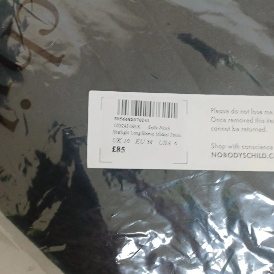 BAGGED NOBODYS CHILD STARLIGHT LONG SLEEVE MIDAXI DRESS SIZE 10