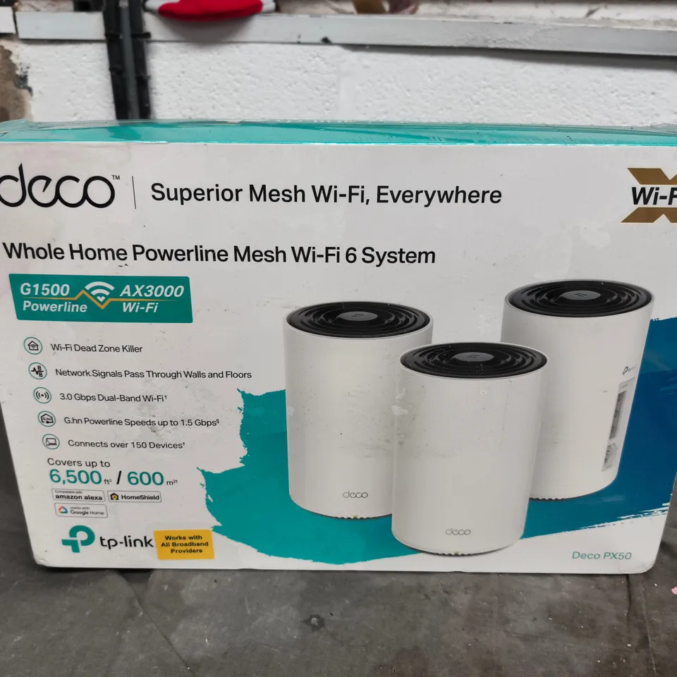 SEALED TP-LINK DECO PX50 MESH WI‑FI 6 WHOLE-HOME POWERLINE SYSTEM 