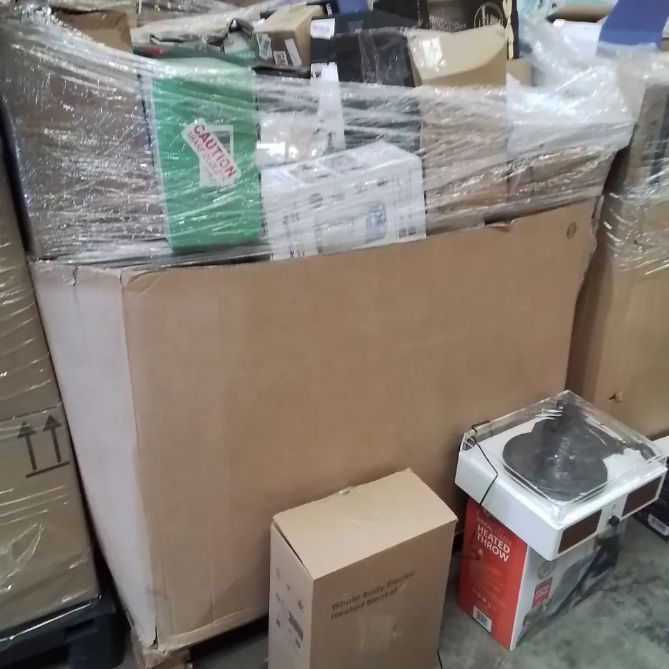 PALLET CONTAINING A LARGE QUANTITY OF ELECTRICAL PRODUCTS TO INCLUDE;TURNTABLE,ELECTRIC BLANKET,FULL BODY BLANKET