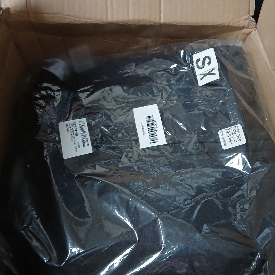 BOX OF APPROXIMATELY 4 ZIP THROUGH HOODED SWEATSHIRTS - BLACK - SIZE XS