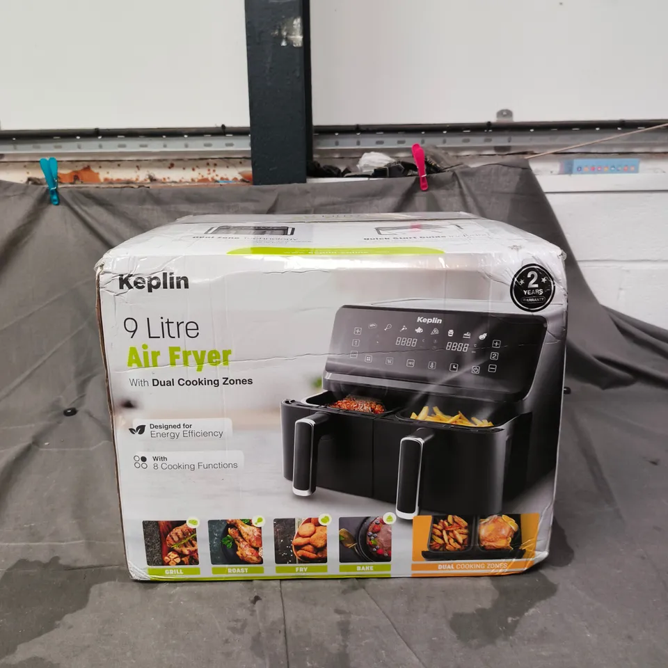KEPLIN 9 LITRE AIR FRYER WITH DUAL COOKING ZONES – BOXED