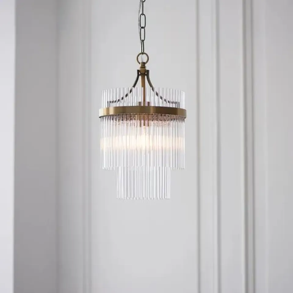 BOXED VOGUE LANGDON ART DECO ADJUSTABLE PENDANT LIGHT