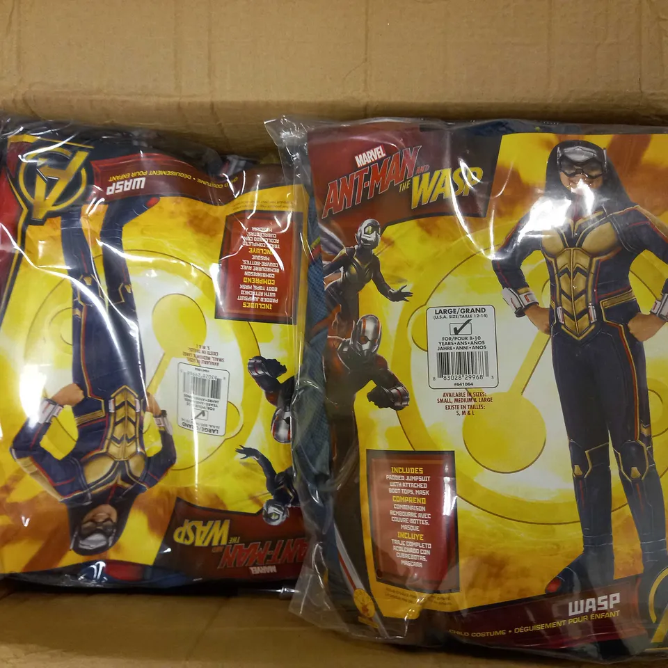 BOX OF APPROX 12 MARVEL ANTMAN AND THE WASP COSTUMES - THE WASP (SIZE LARGE)