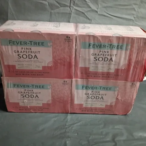 FEVER-TREE PINK GRAPEFRUIT SODA – 24 X 150ML CANS (4 X 6-PACK BOXES)